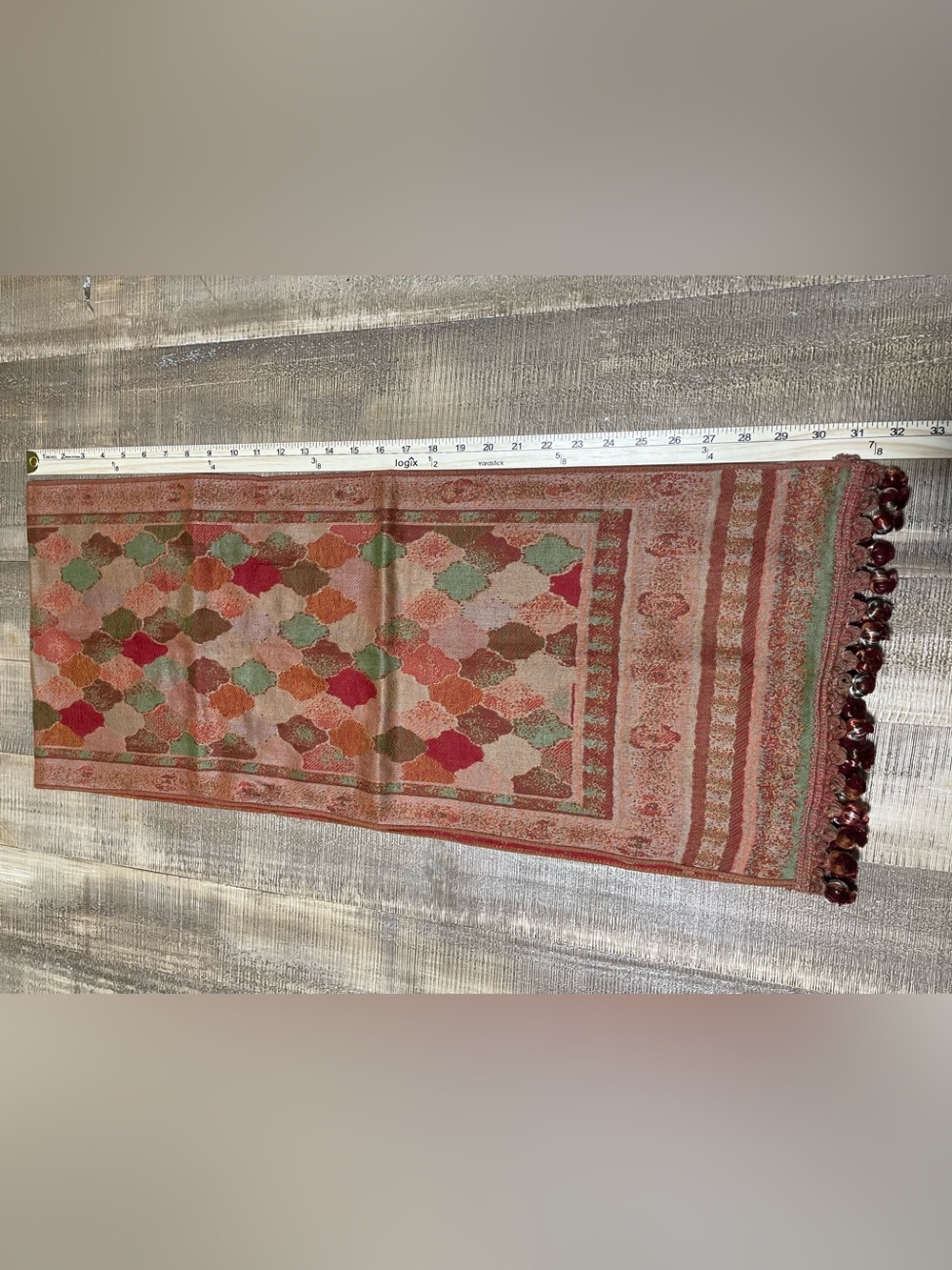 Pure wool Woolmark Warm tones Luxury wool Stole Shawl Scarf - 64x13 - Picture 6 of 6